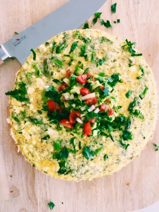 Frittata with Asparagus, Dill and Feta Cheese 